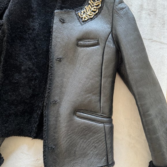 Prada black shearling with mink and beaded detail - Picture 2 of 5
